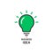 Business idea with green bulb