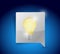 Business idea light bulb on a message bubble.