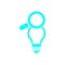 Business idea search , light , bulb, energy , search cyan icon