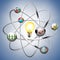 Business idea - work creative concept - atom with electrons