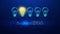 Business Ideas bulbs electric and a light as a concept of the new business ideas blue