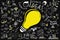 Business ideas.Freehand drawing Light bulb business doodles set,Inspiration concept modern design,Ideas workflow background.