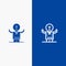 Business, Improvement, Man, Person, Potential Line and Glyph Solid icon Blue banner Line and Glyph Solid icon Blue banner