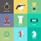 Business improvement skills flat icons set