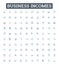 Business incomes vector line icons set. Profits, Revenues, Earnings, Sales, Gains, Yields, Surcharges illustration