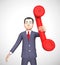 Business incoming depicts helpdesk or hotline for service - 3d illustration