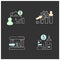 Business incubator chalk icons set