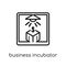 business incubator icon. Trendy modern flat linear vector business incubator icon on white background from thin line general coll