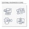 Business incubator line icons set