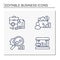 Business incubator line icons set