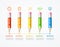 Business Infographic Color Wooden Pencil Banner Card. Vector
