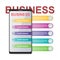 Business infographic design template with 3D smartphone icon. Online, marketing concepts.