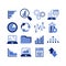 Business Infographic icons. Set of charts and graphs. Statistics, pictogram, data set on isolated white background. EPS 10 vector