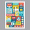 Business infographic - mosaic poster with icons in flat design style. Vector icons set.