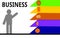 Business Infographic with a Stylized Man Beside