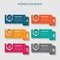 Business infographic template in colorful concept design with waving ribbon design