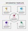 Business infographic template. Vector design with icons, text and 5 options or steps. Blank space for content, business,