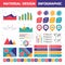 Business infographic vector set in material design style. Business infographics elements. Infographic in flat style design.