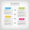 Business infographics with soft gray boxes and