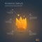 Business infographics template. 3d Low poly flame