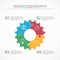 Business infographics. Timeline with 4 steps, gears, cogwheels.