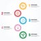 Business infographics. Timeline with 5 steps, gears, cogwheels.