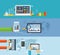 Business infographics by using modern of digital devices