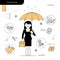 Business Insurance Services conceptual . Business woman holding