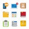 Business and interface flat icons set