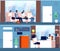 Business interview. Characters sitting in corridor waiting employees recruitment persons vector flat illustrations