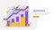 Business investment concept. dollar pile coin, people character, money object. graphic chart increase. Financial growth rising up