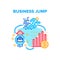 Business Jump Vector Concept Color Illustration