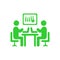 business keywords research analysis green icon