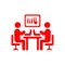 business keywords research analysis red icon