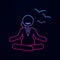 Business lady meditating nolan icon. Simple thin line, outline vector of businesswoman feeling and emonations icons for ui and ux