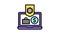 business laptop protect process color icon animation