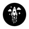 Business, launch, missile icon. Black vector design