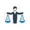 Business law, decision, balance icon