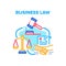 Business Law Vector Concept Color Illustration