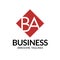 Business letter BA logo with geometric rhombus shape design vector