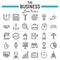 Business line icon set, finance symbols collection