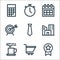Business line icons. linear set. quality vector line set such as achievement, cart, coffee, city, tie, arrow, calendar, stopwatch