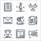 business line icons. linear set. quality vector line set such as chat, office material, cup, document, search, message, business
