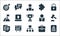 Business line icons. linear set. quality vector line set such as cv, hierarchy, agreement, portfolio, growth graph, success, man,