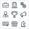 Business line icons. linear set. quality vector line set such as horse, market, certificate, promotion, cup, employee, progress,