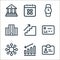 business line icons. linear set. quality vector line set such as id card, profit and loss, organization, debit card, carrier,