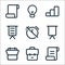 Business line icons. linear set. quality vector line set such as list, bag, schedule, presentation, alarm, presentation, stairs,