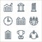 business line icons. linear set. quality vector line set such as meeting, award, clipboard, teamwork, calendar, time, building,