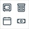 business line icons. linear set. quality vector line set such as money, calendar, data storage