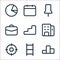 Business line icons. linear set. quality vector line set such as ranking, ladder, focus, office, stairs, bag, pin, date